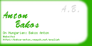anton bakos business card